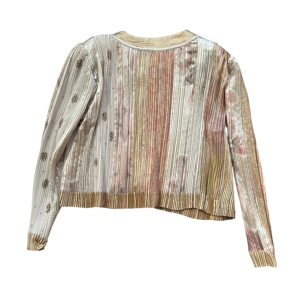 Jeanne Marc Vintage Pleated Blazer Jacket and Laser Cut Skirt Set Sz Medium - Picture 10 of 16